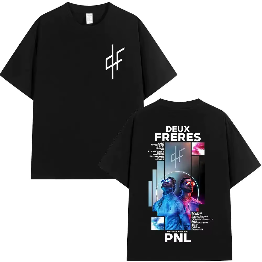 T-shirt imprimé motif chanteur de rap français PNL Le Monde Chico, T-shirt d'été Hip Hop, mode décon