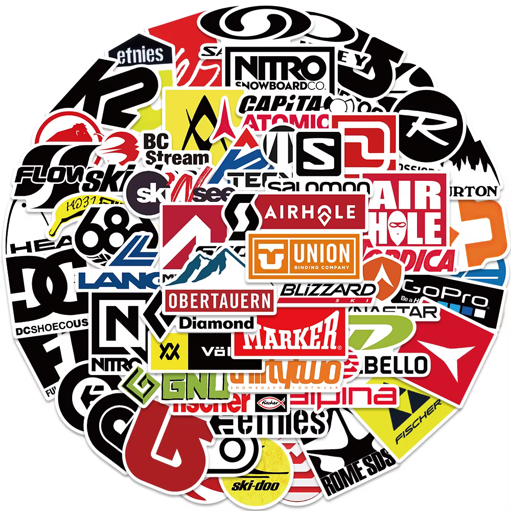Autocollant avec Logo de marque pour ski, Skateboard, guitare, ordinateur portable, vélo, jouets pou