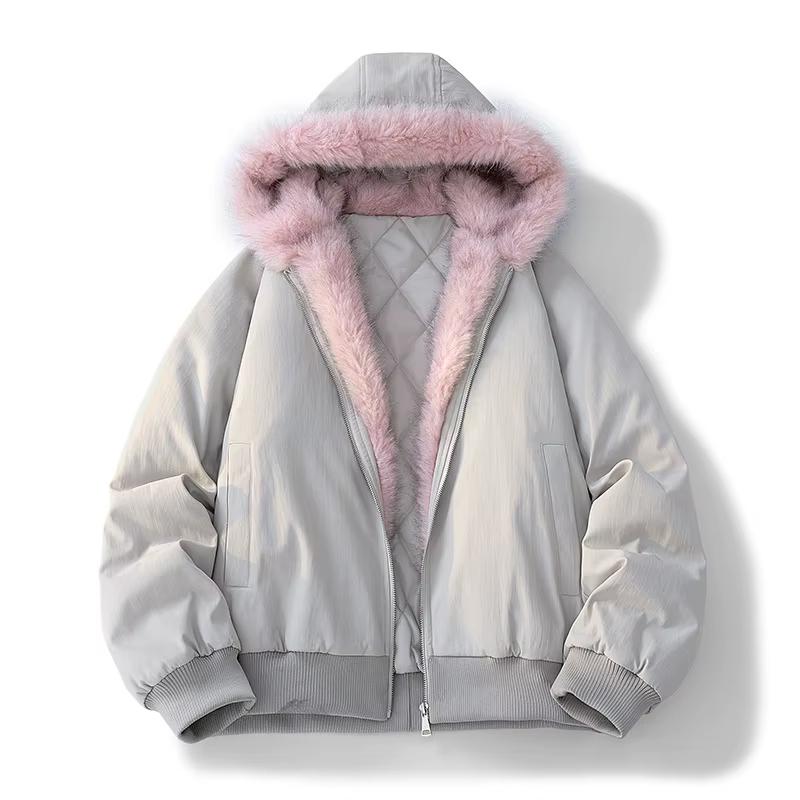 Veste d'hiver homme femmes col de fourrure mode Parka épais manteau chaud surdimensionné veste décon