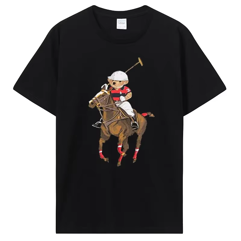 T-shirt unisexe en coton pour hommes, streetwear, décontracté, drôle, golf, ours en peluche, mode, é