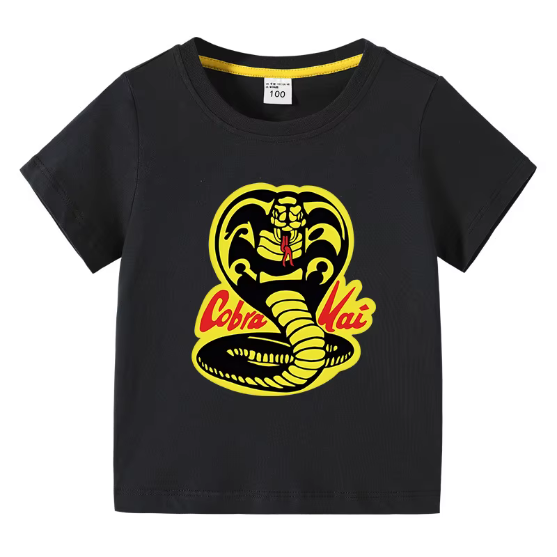Cobra Kai imprimé été enfants T-shirt garçons filles col rond manches courtes t-shirts enfants pur c