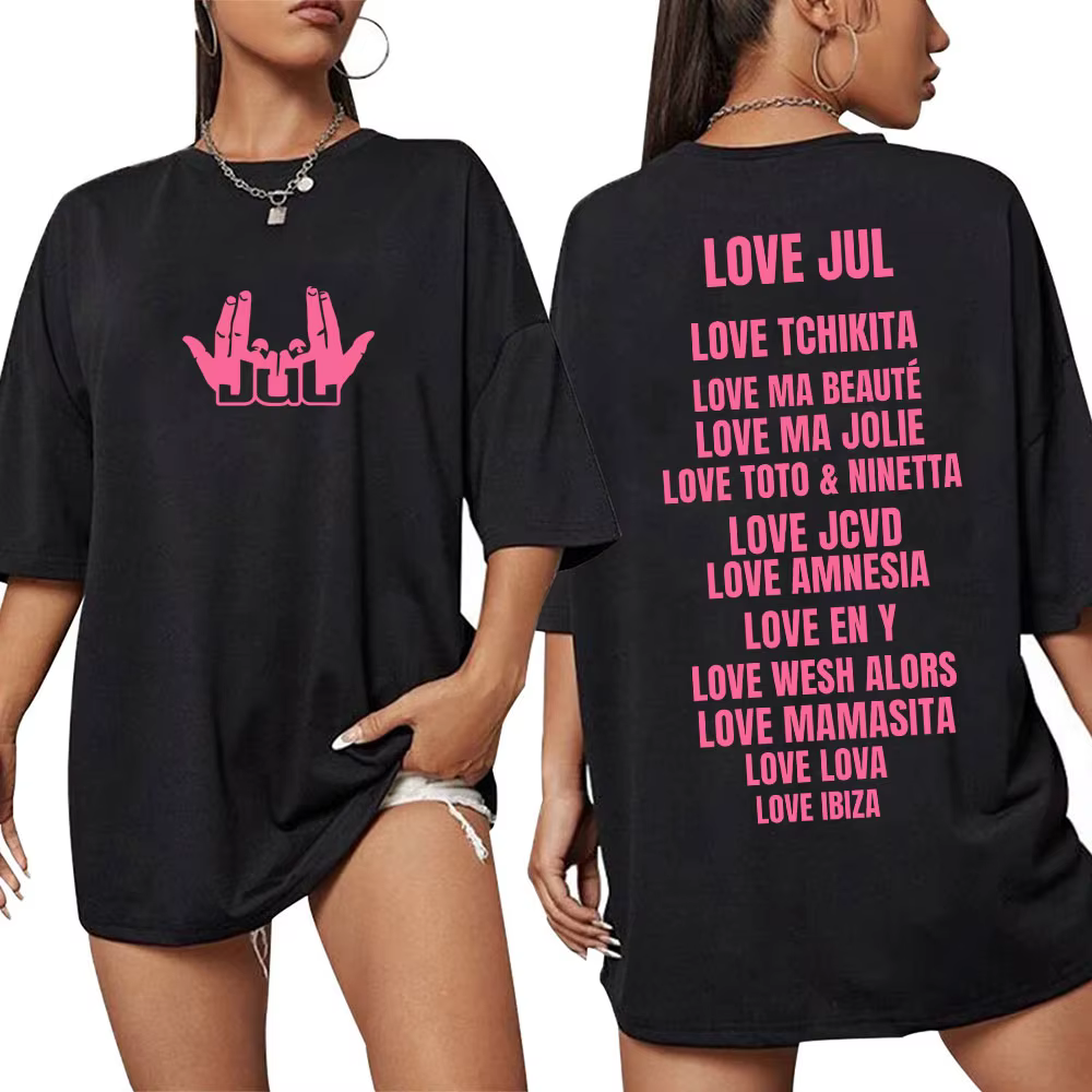 Rappeur Jul Love Jul T-shirt graphique classique hommes femmes mode Hip Hop manches courtes coton su
