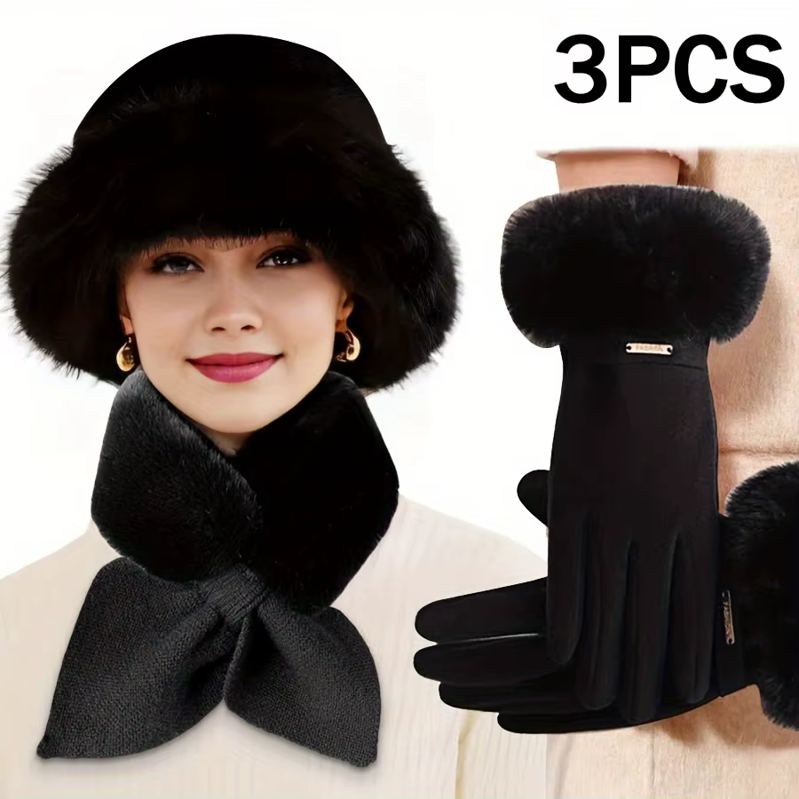 Ensemble d'accessoires chauds d'hiver 3 pièces, il est parfait pour les temps froid et les activités