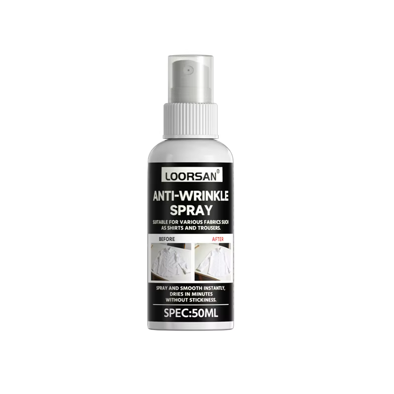 LOORSAN 50ML Spray Anti-Plis pour Vêtements Sans Repassage Tissus Lisses pour Chemises Robes Tous Ty