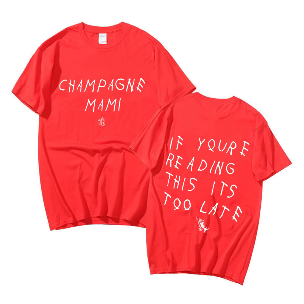 Rappeur Drake T-shirt si vous lisez ceci est trop tard T-shirt imprimé graphique hommes Hip Hop Styl