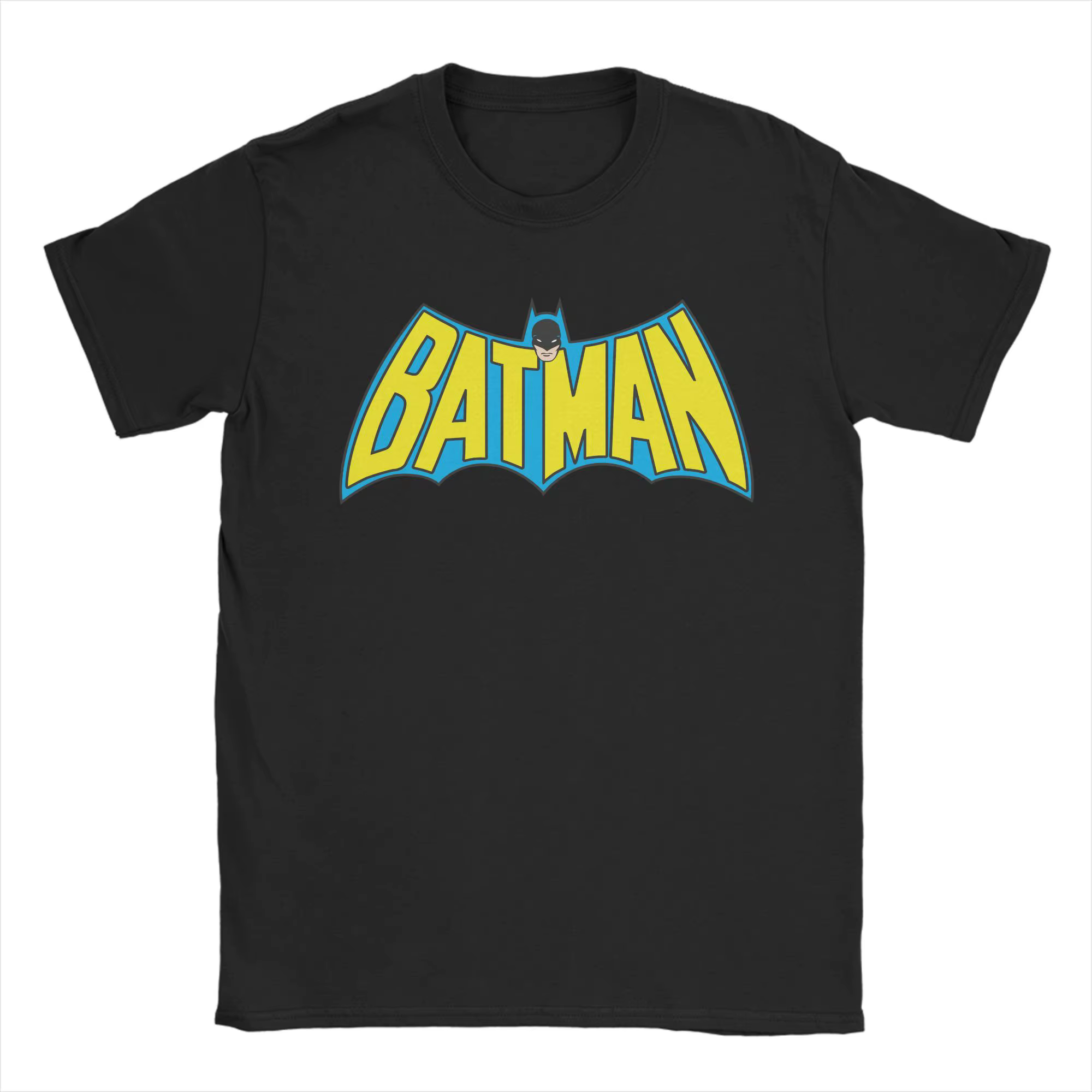 T-shirt à manches courtes avec Logo Vintage Batman pour hommes et femmes, en coton, drôle, col rond,