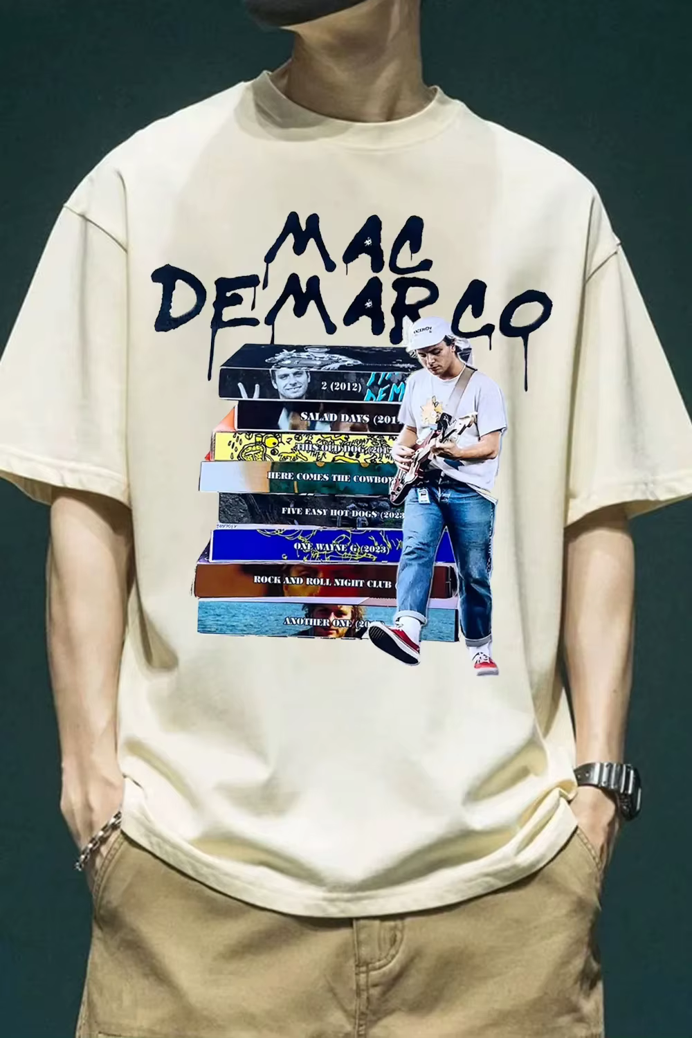T-shirt graphique Hip Hop 2026 Mac DeMarco pour homme et femme, en coton, décontracté, à manches cou