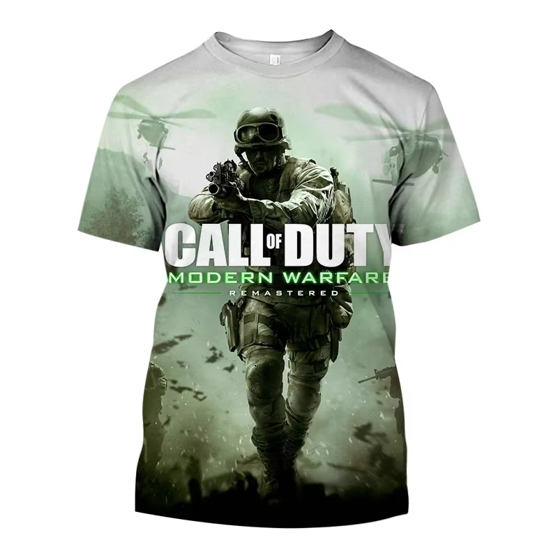 T-shirt pour hommes, imprimé en 3d, jeu Call of Duty, mode décontractée, grande taille, ample, confo