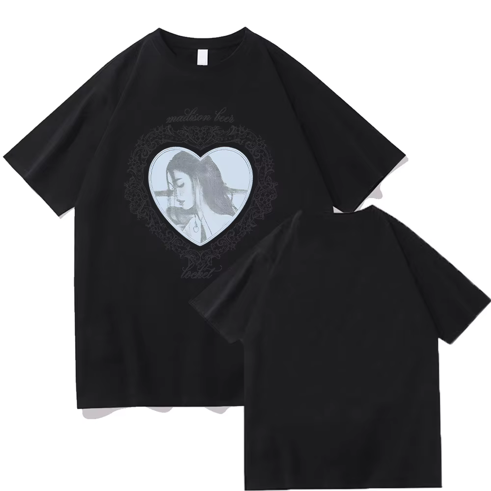 T-shirts Madison Beer Locket Merch, T-shirt d'été en coton, T-shirts décontractés pour femmes, vêtem