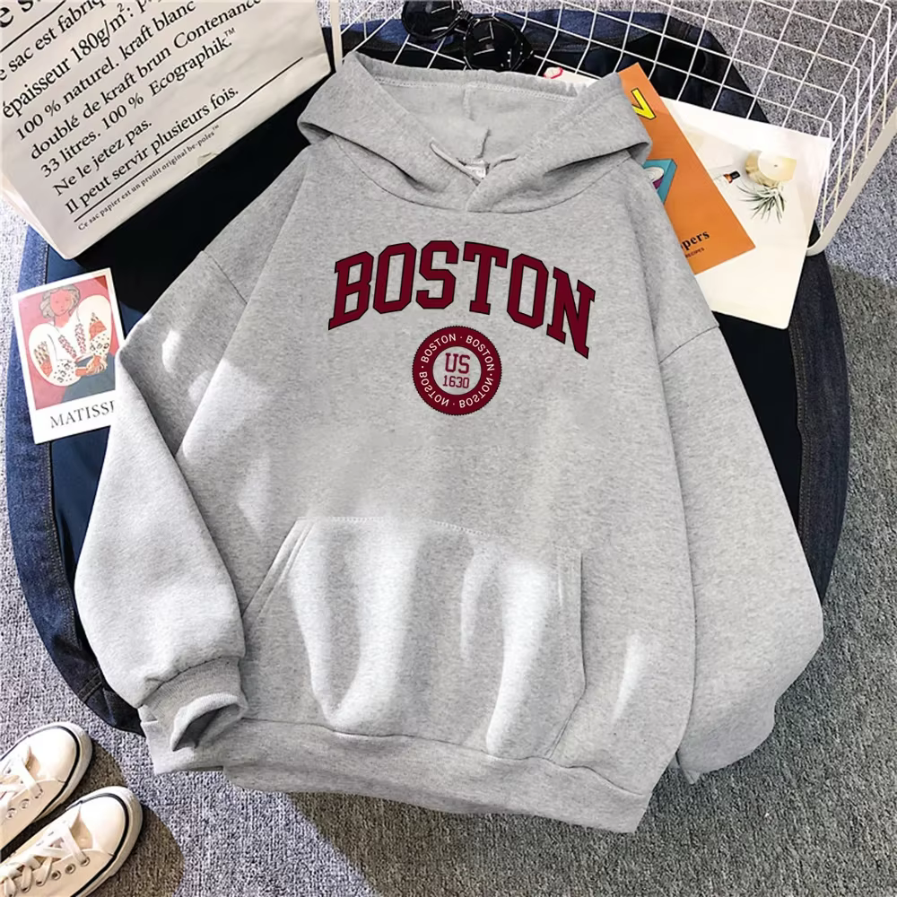 Boston City nous fondé en 1630 sweat à capuche homme et femme chaud confortable pulls mode décontrac