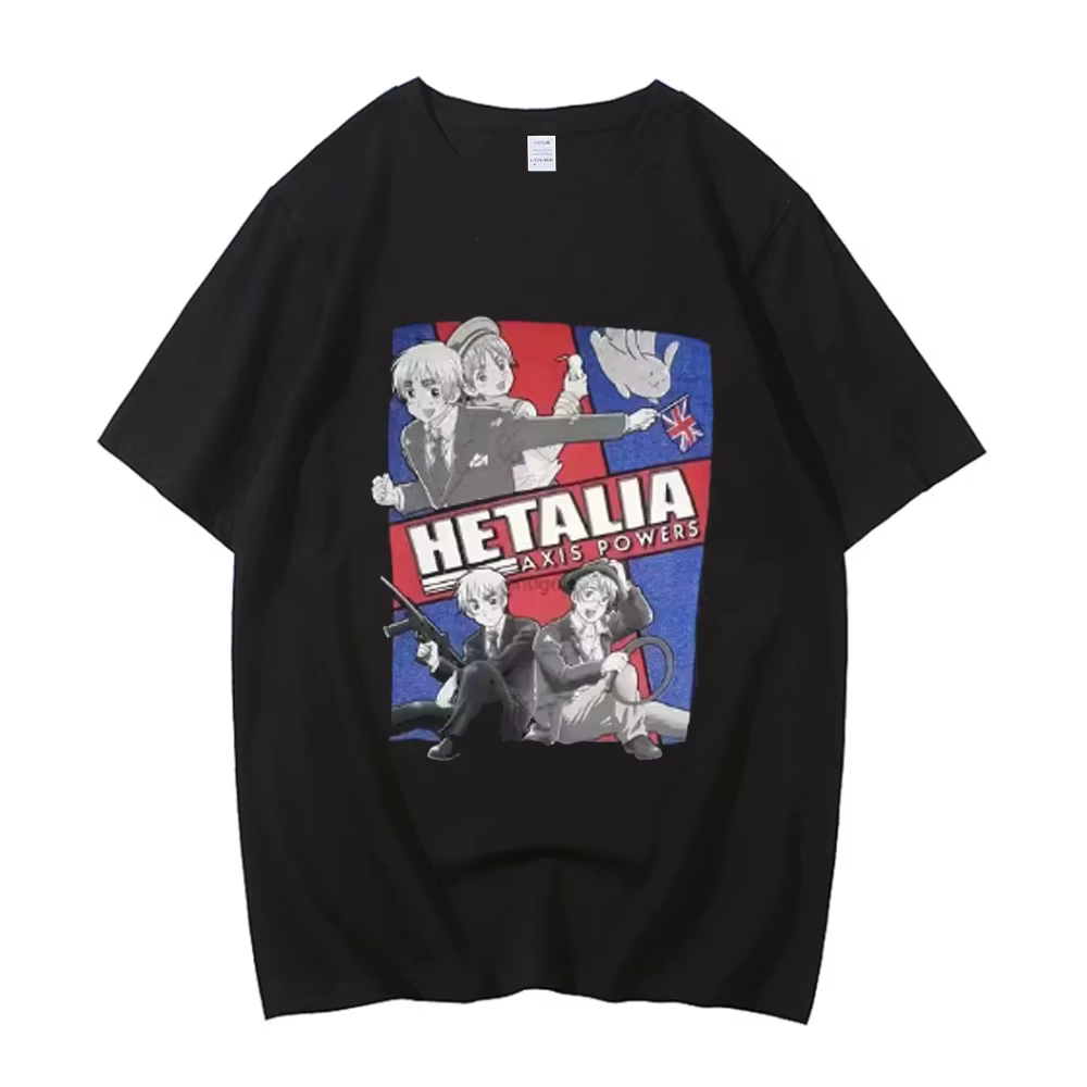 T-shirts Hetalia de haute qualité pour hommes, imprimés, à manches courtes, col rond, « Italy Make P