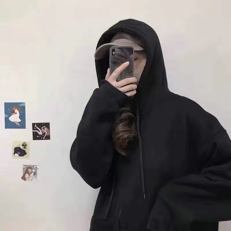 Sweat à capuche surdimensionné pour femmes et hommes, polaire épaisse, fermeture éclair, unisexe, co