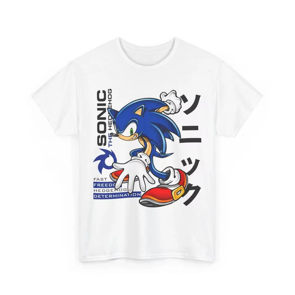 T-shirt unisexe décontracté imprimé Streetwear Heroes Tee Rock Shadow The Hedgehog Sonic Heroe Vinta