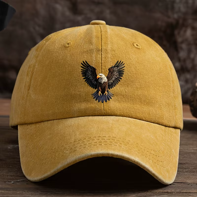 Une casquette de baseball imprimée aigle ailé pour chapeau d'extérieur pour hommes, à la mode et pol
