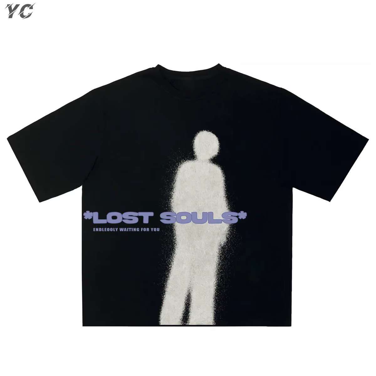 T-shirts pour hommes surdimensionnés Goth Lost Souls imprimé unisexe à manches courtes t-shirt mode 