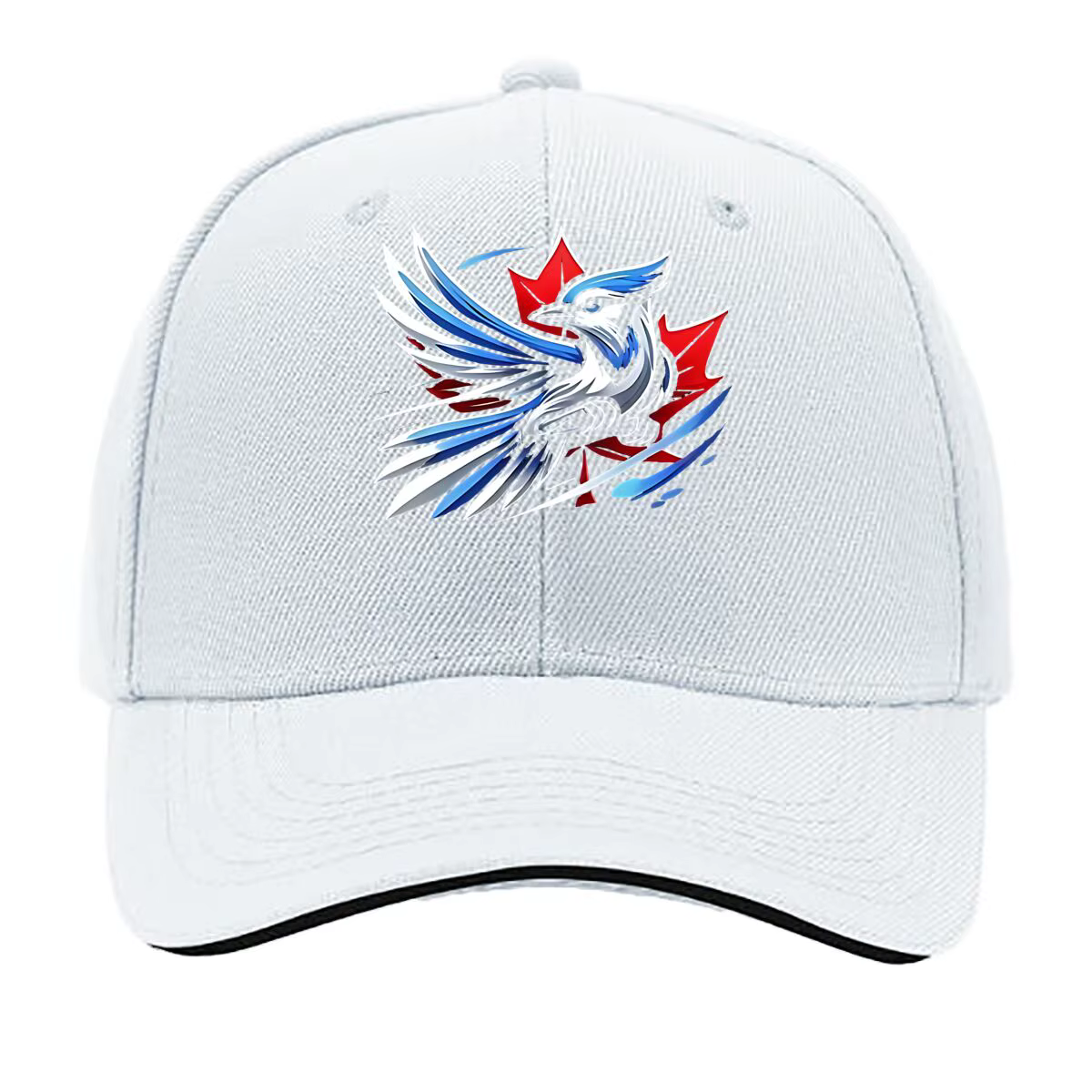 Casquette de baseball Hip Hop en vinyle avec motif feuille d'érable et colibri bleu, idéale pour le 