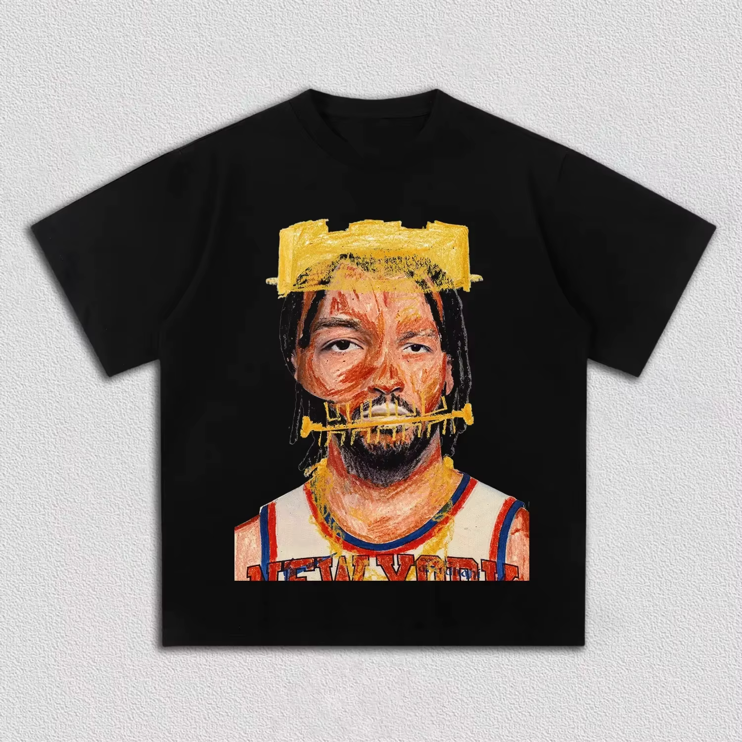 T-shirt en coton avec dessin de l'étoile des KNICKS de New York, vêtements unisexes pour hommes et f