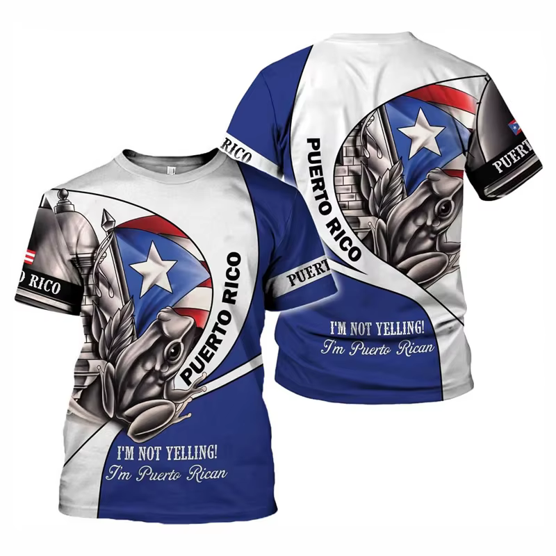 Porto Rico drapeau graphique T-shirt hommes 3d imprimé T-shirt enfants manches courtes T-shirt hauts