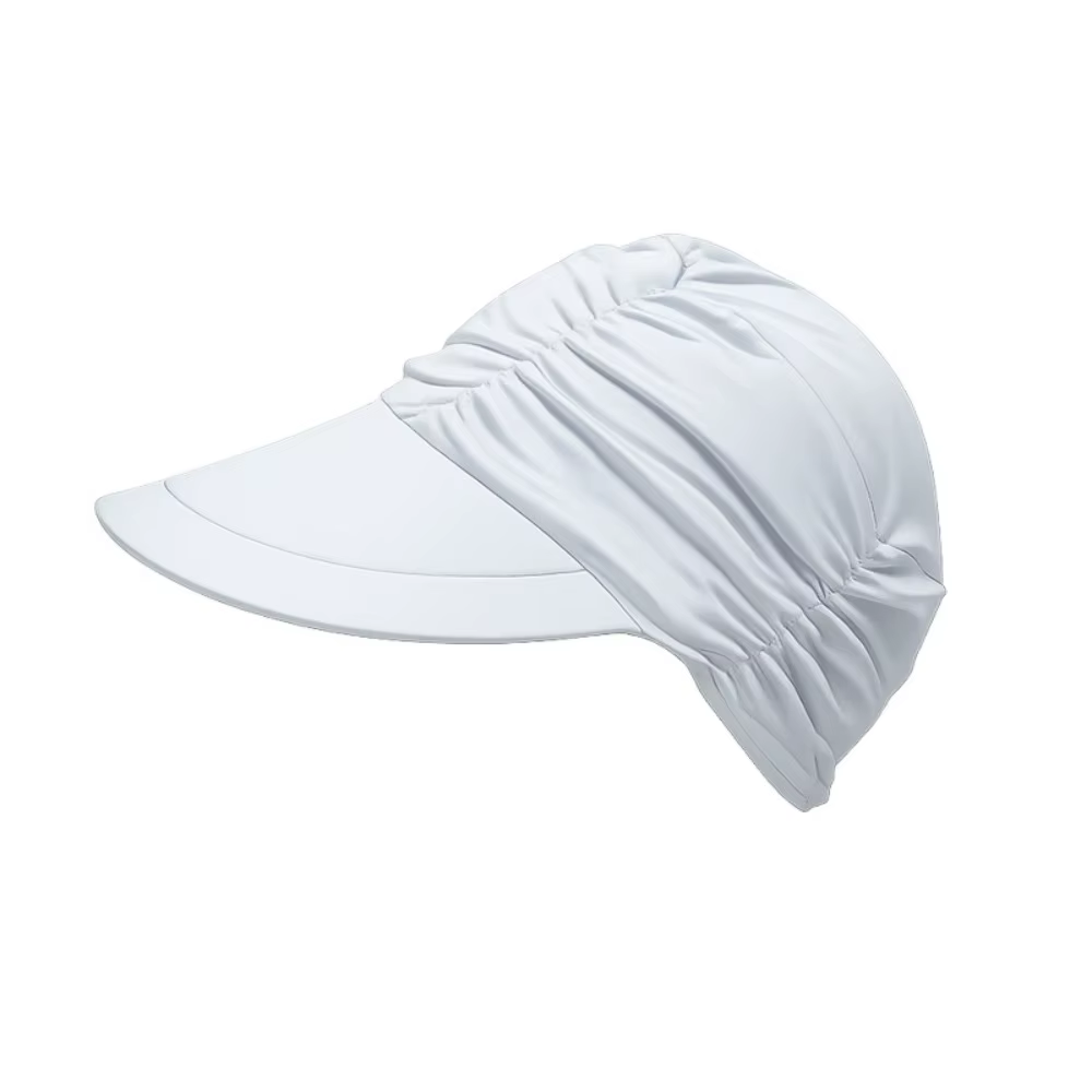 Casquette de soleil à large bord pour femme, protection UV, design plissé, visière rafraîchissante, 