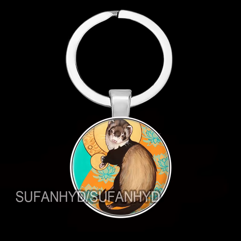 Nouveau mignon furet porte-clés maison mignon Animal porte-clés verre beau cadeau pour les femmes
