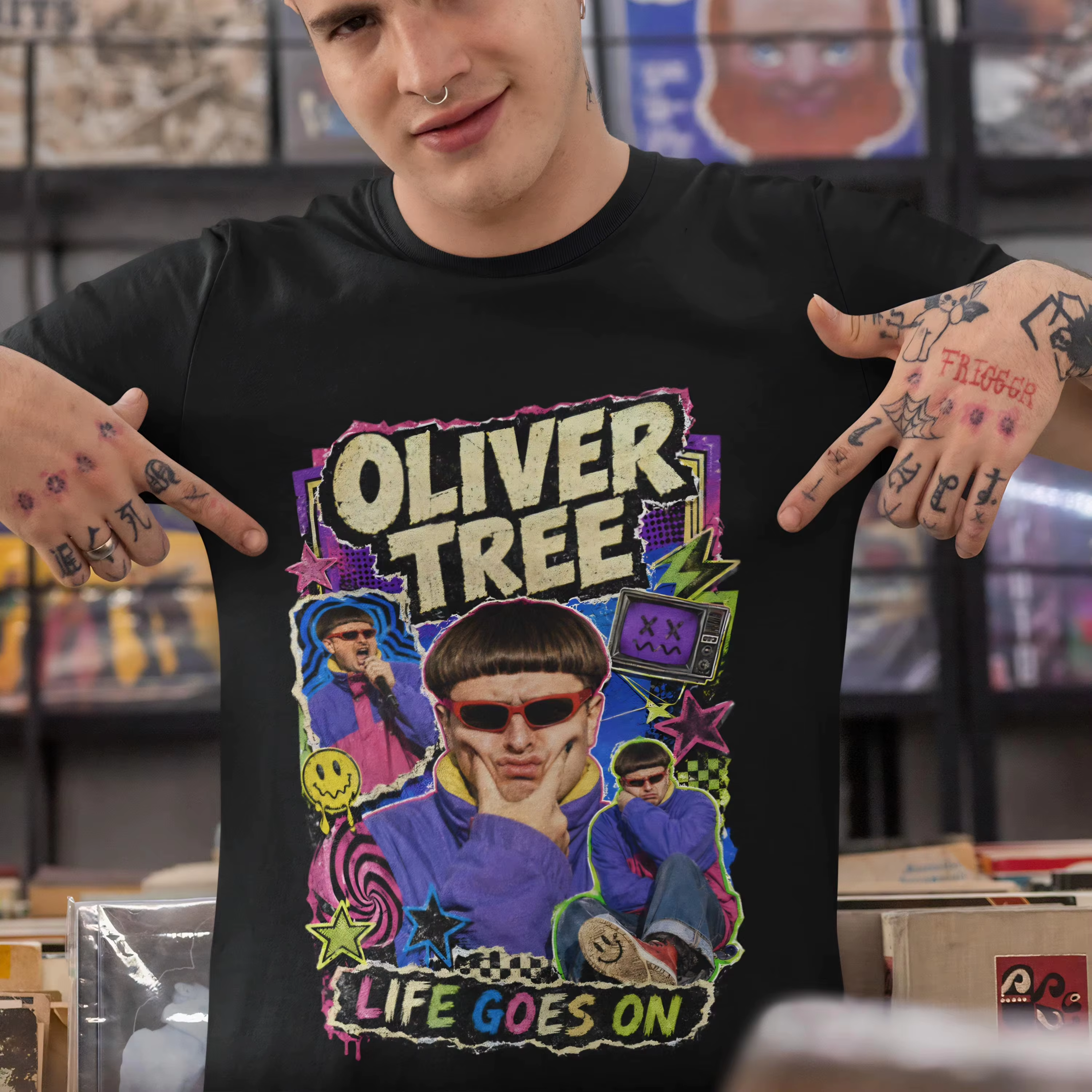 T-shirt commémoratif Oliver Tree - La vie continue - T-shirt en coton hommage à Oliver Tree - Été 20