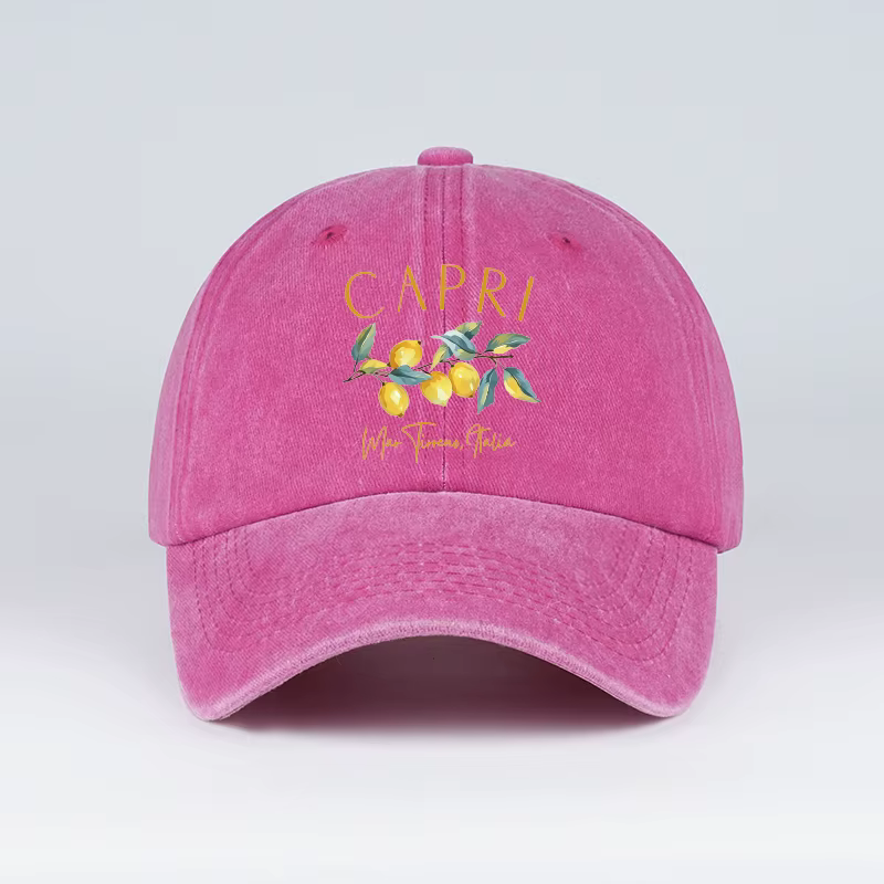 Casquette de baseball vintage délavée avec motif citron, ajustable, décontractée, pour le quotidien,