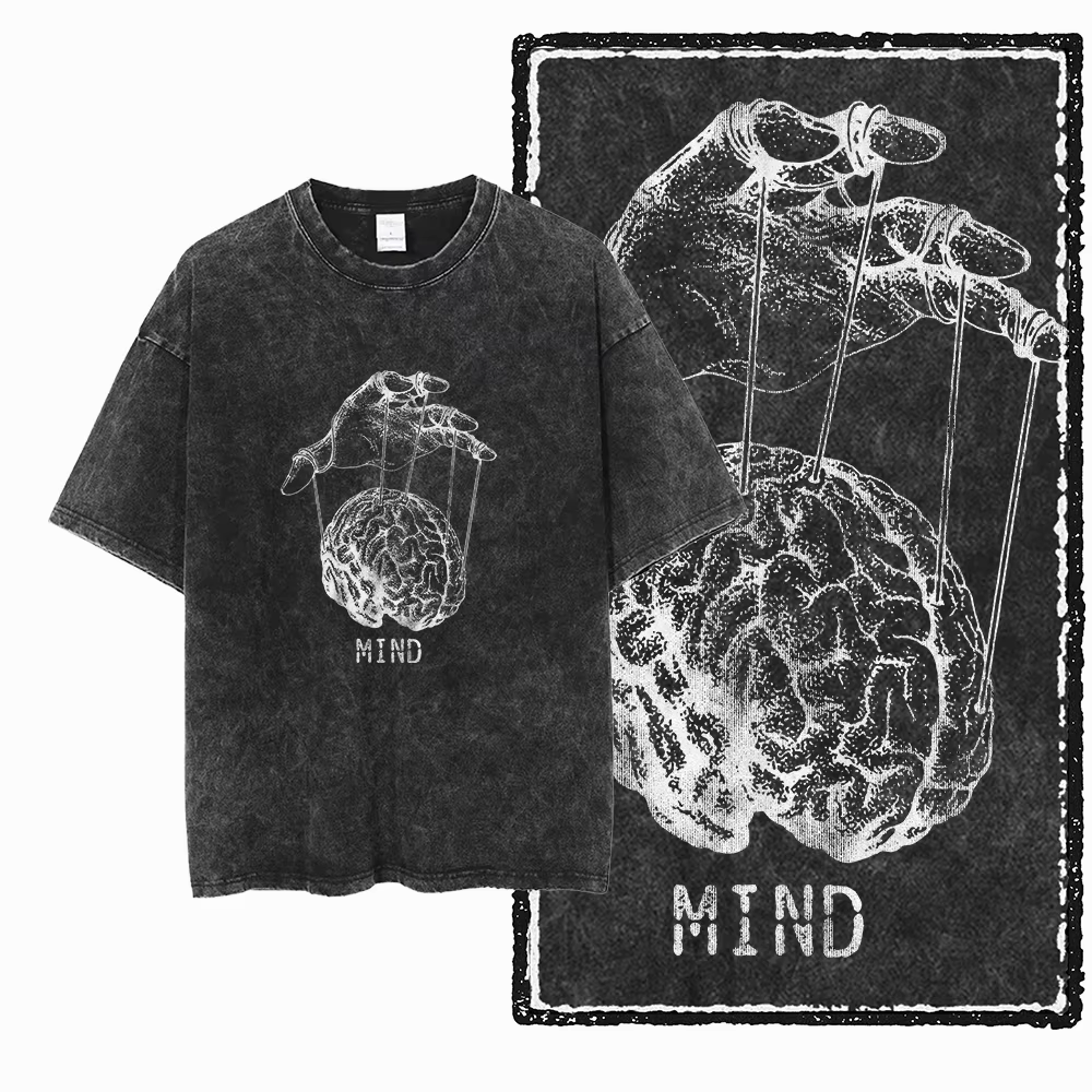 ZG Cool imprimé coton lavé à l'acide graphique exclusif unisexe t-shirt Cool Vintage Streetwear homm