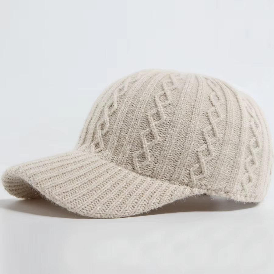 Nouvelle casquette de Baseball tricotée femmes mode hommes automne hiver chapeau chaud Vintage casqu