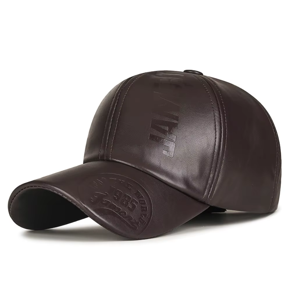 Casquette de baseball réglable en cuir PU pour homme, style vintage, casquette trucker, casquette sn