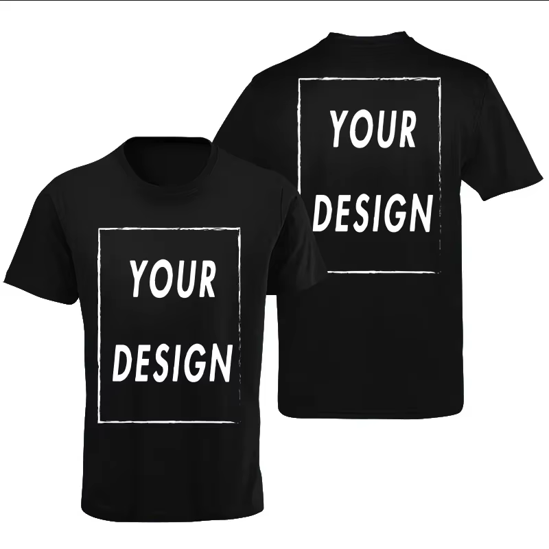 T-shirt personnalisé avant arrière imprimé professionnel votre propre logo texte Photo homme personn