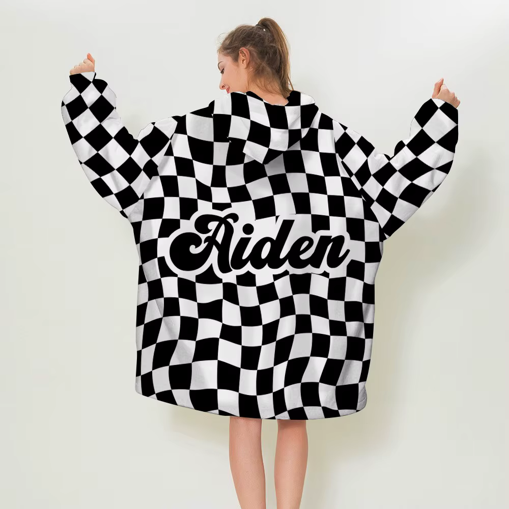 Cape à capuche avec nom personnalisé pour adultes et enfants, couverture en glouton paresseux, robe 