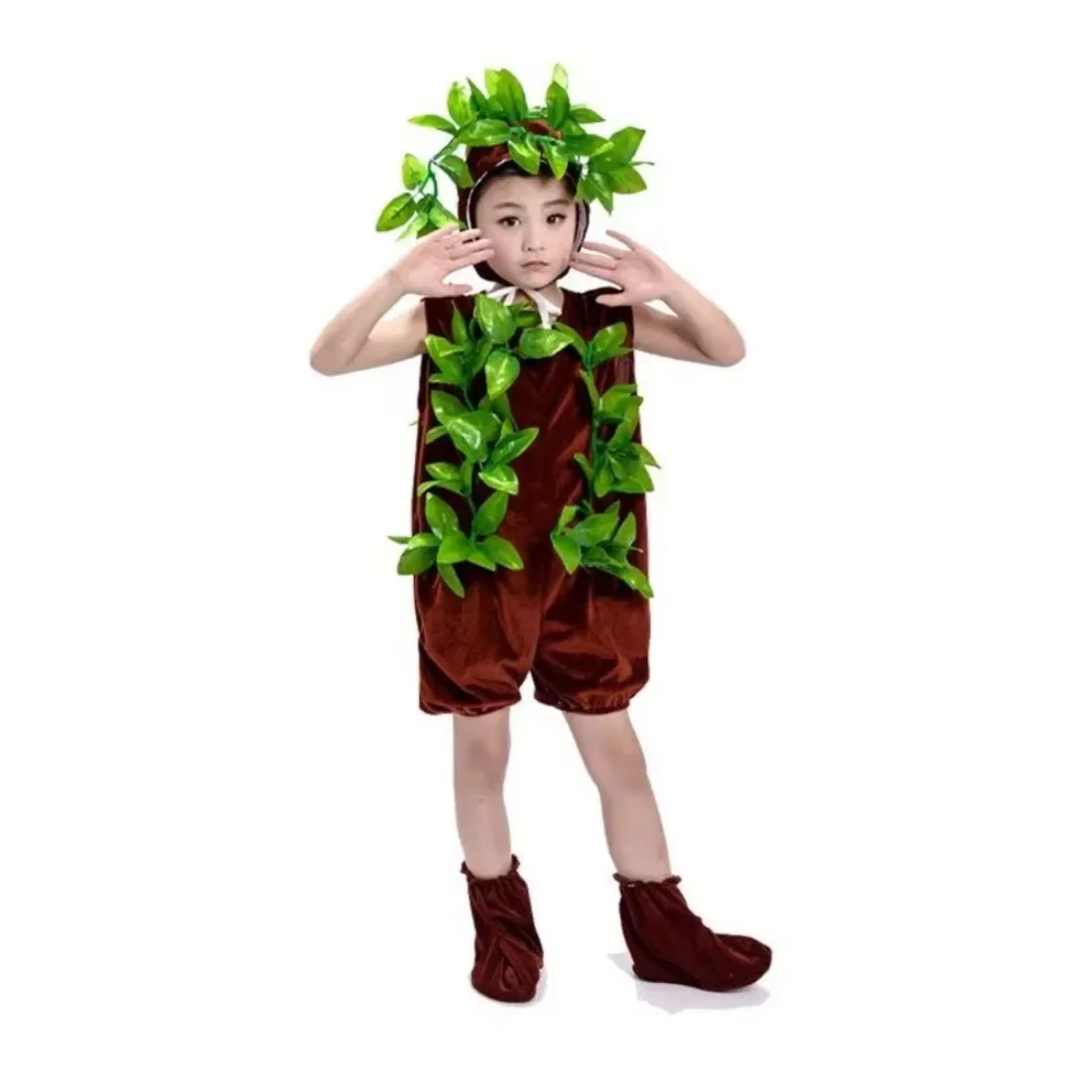 Costume de danse d'arbre pour enfants – Tenue de spectacle de pin pour garçons et filles, Costume de