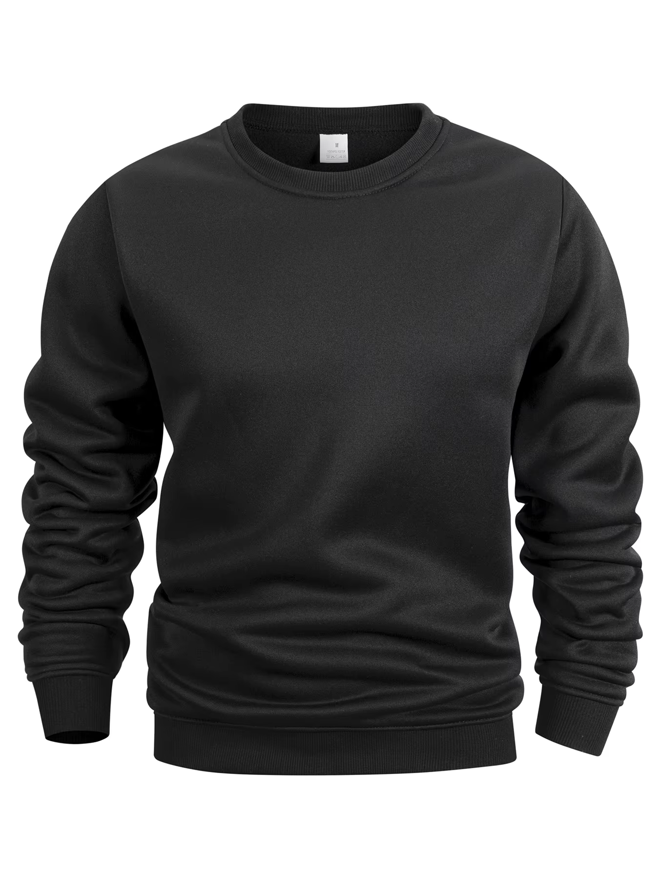 Sweat-shirt à col rond pour hommes, couleur unie, printemps, extérieur, décontracté, quotidien, manc