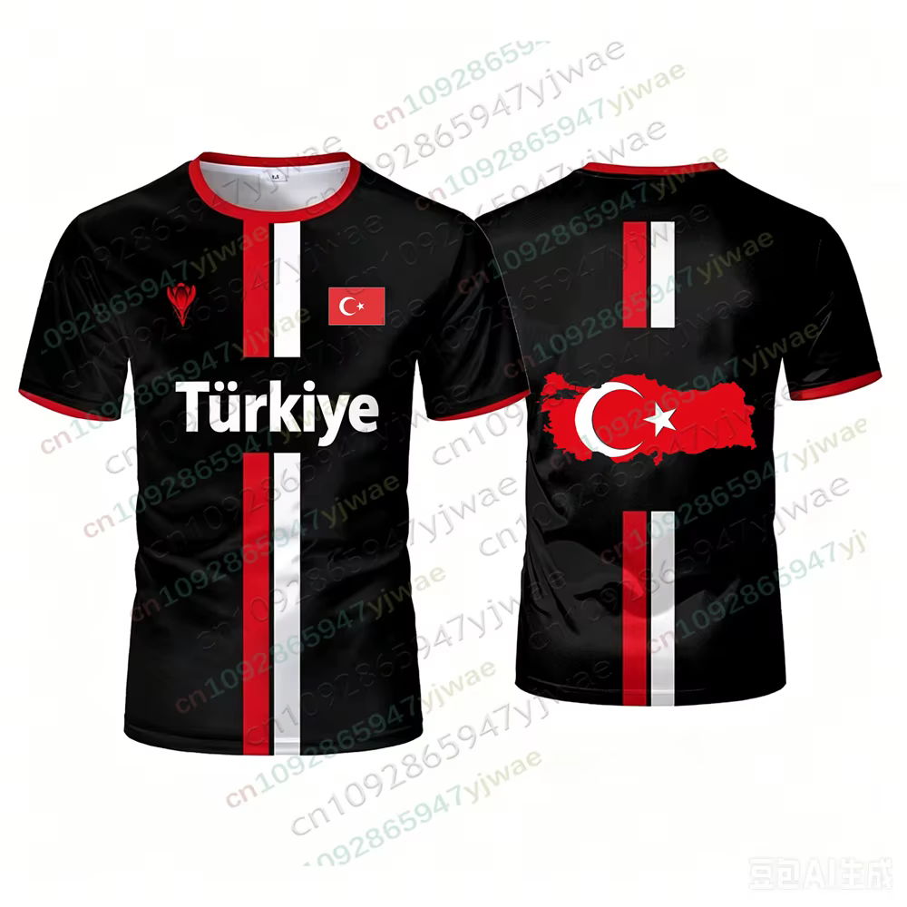 Maillot de football de Turquie respirant et à séchage rapide, T-shirt de sport à manches courtes, dr