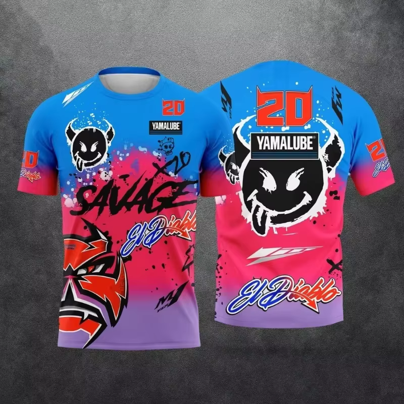 Fabio Quartararo 20 Fan Kid T-Shirt El Diablo Moto Rider Graphic Tee 3D Print Unisex Casual Summer S