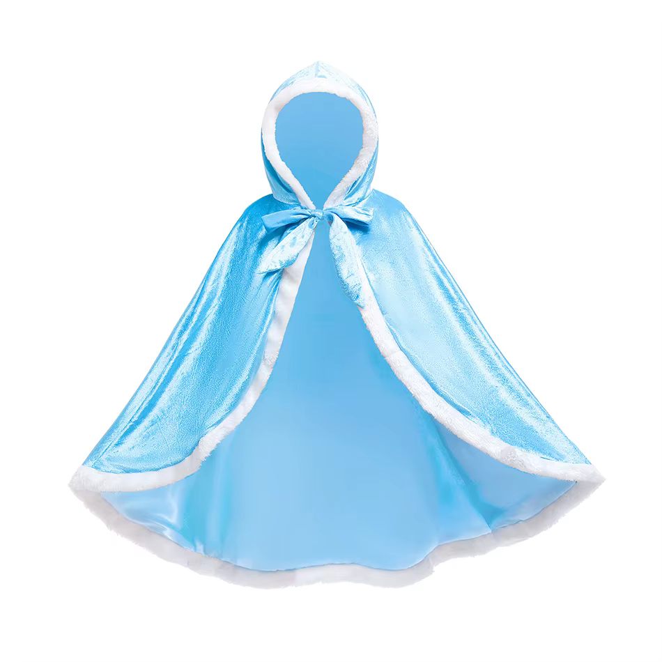 Cape à capuche princesse pour filles, vêtements d'hiver pour enfants, Costume de Cosplay pour fête d