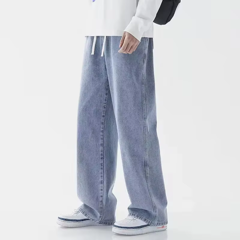 Nouveau Jean Streetwear Ample Homme 2026 Style Coréen Tendance Coupe Droite Large Pantalon Ample Hom