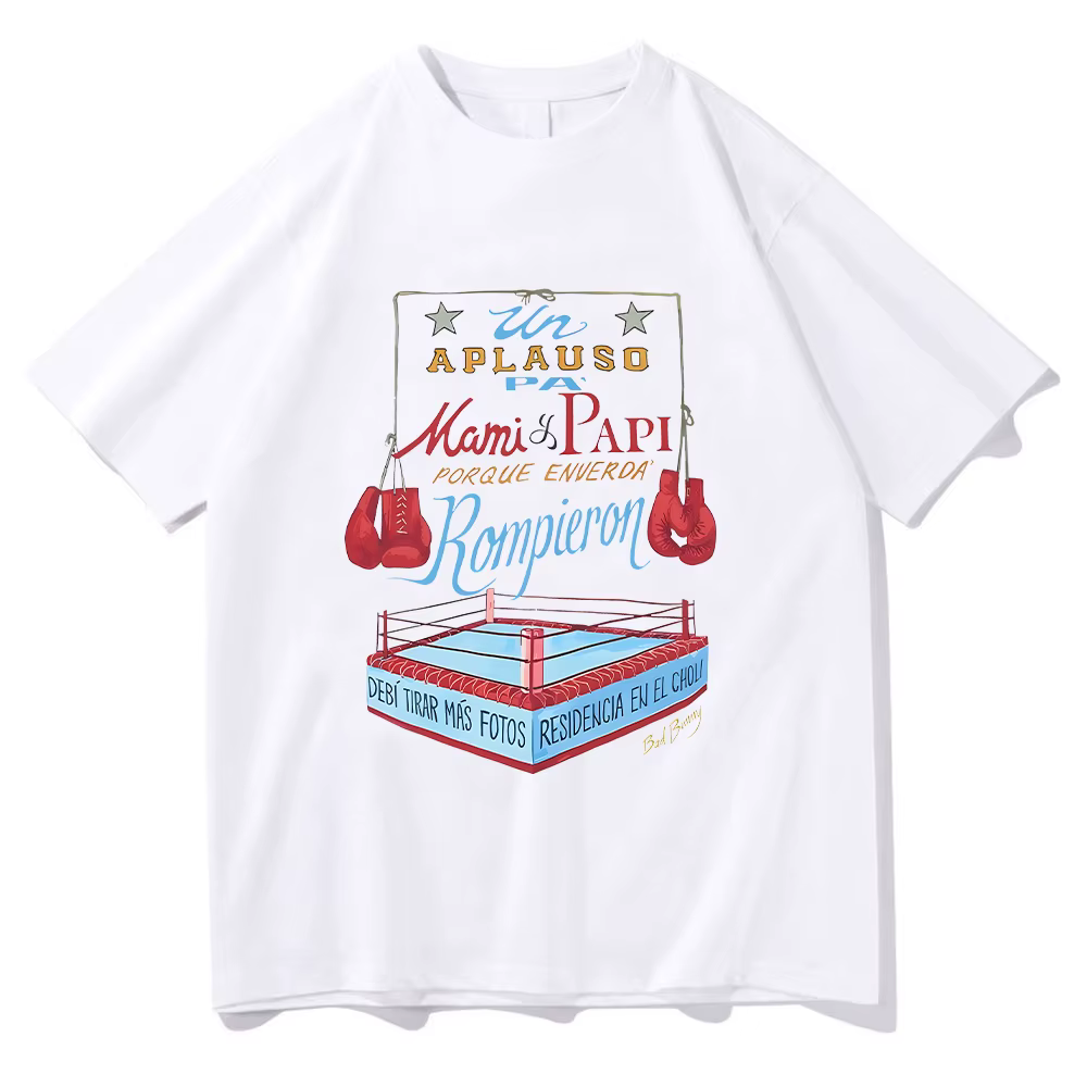 T-shirt Bad Bunny DTMF 2026 pour hommes et femmes, t-shirts esthétiques unisexes, t-shirts en coton 