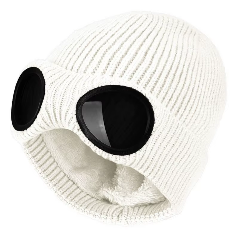 Chapeau de Ski avec lunettes, bonnet amusant, bonnet tricoté, chapeau de fête, Skulli