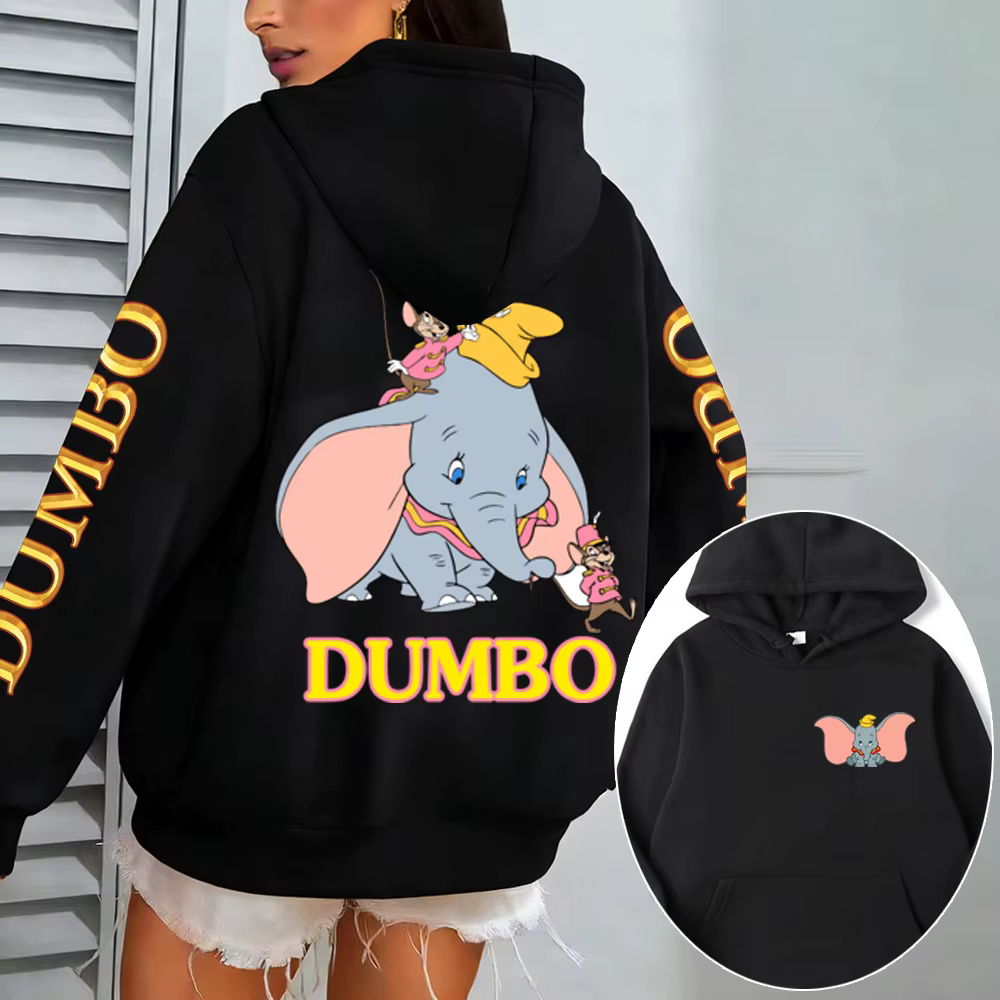 Sweat-shirt à capuche Dumbo pour homme, pull décontracté pour femme, motif dessin animé, nouvelle co