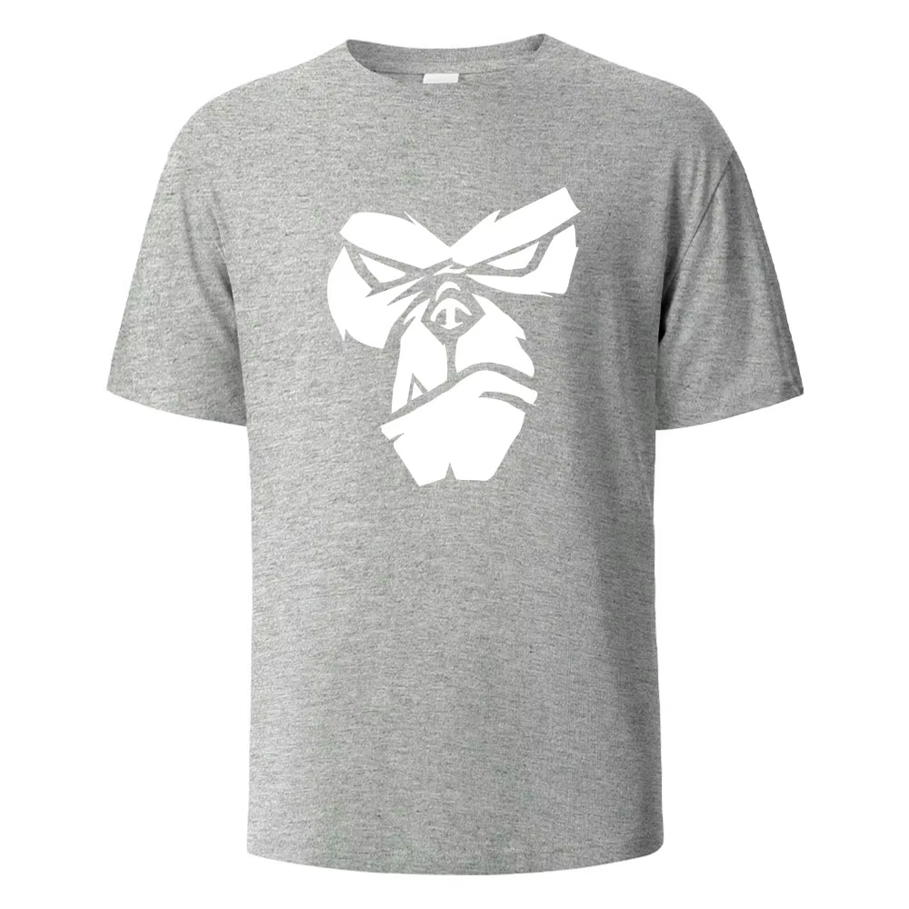 Gorilla Face T-Shirt imprimé drôle t-shirts d'été pour hommes femmes 100% coton col rond surdimensio