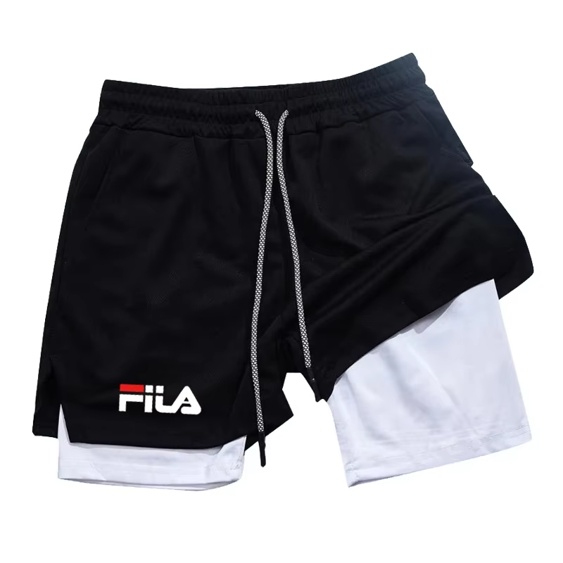 Pantalon de jogging décontracté double couche pour homme, pantalon de sport tendance printemps-été p