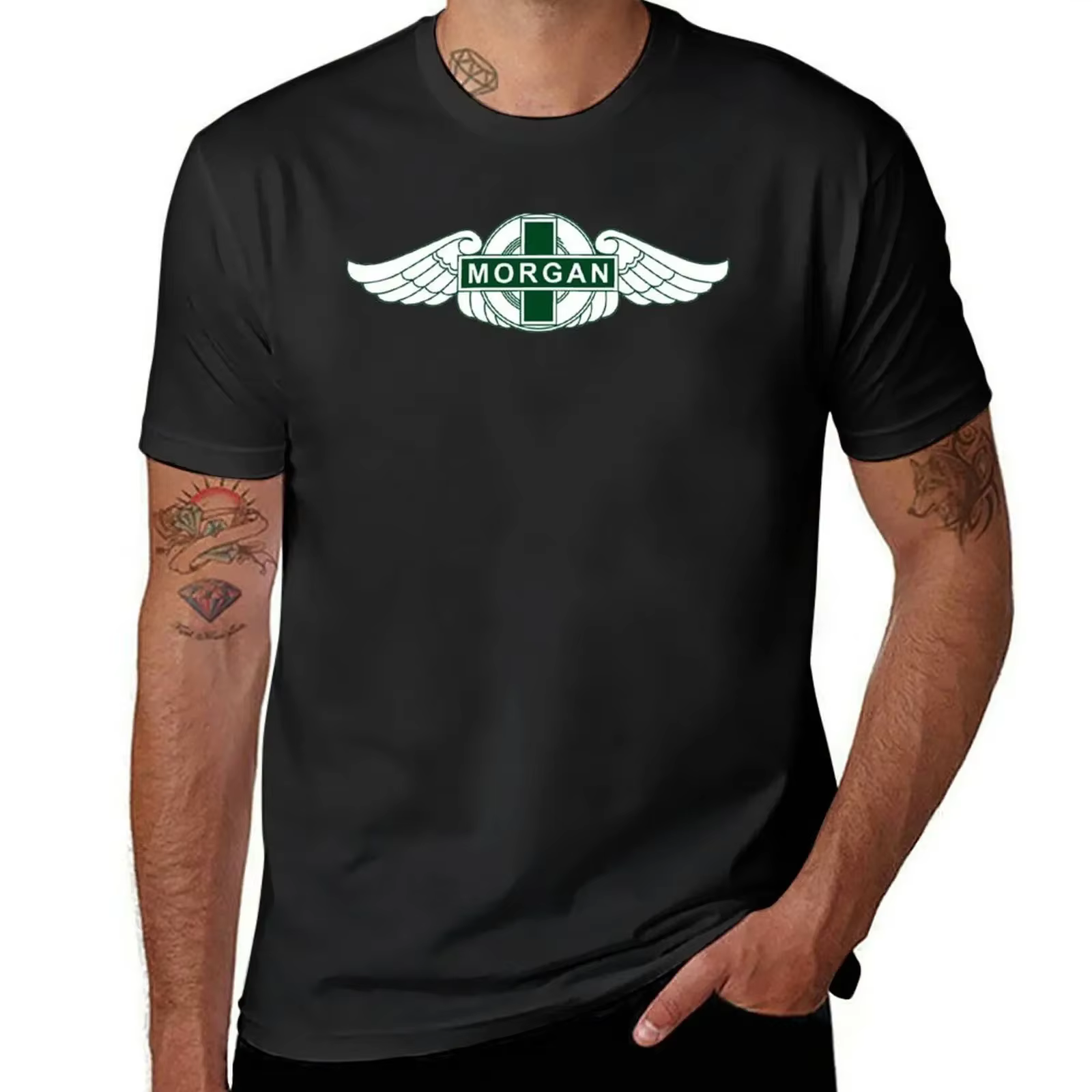 T-shirt Morgan Motor Car Company pour hommes, vêtements esthétiques, t-shirts vintage, blancs