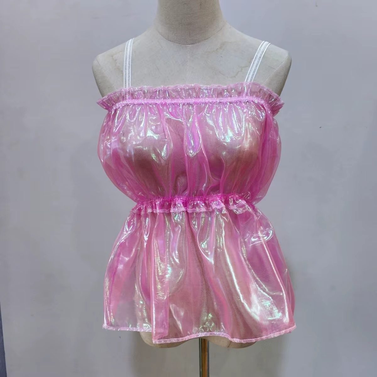 Hologramme Laser Sexy pour hommes, haut caraco transparent, Costumes de danse en direct, DJ CLub Mik