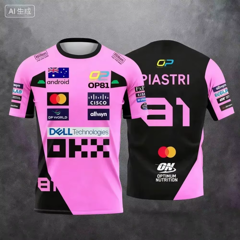 Lando Norris n° 4 Nouvelle T-shirt de style course automobile 2025, Vêtements de course de sports ex