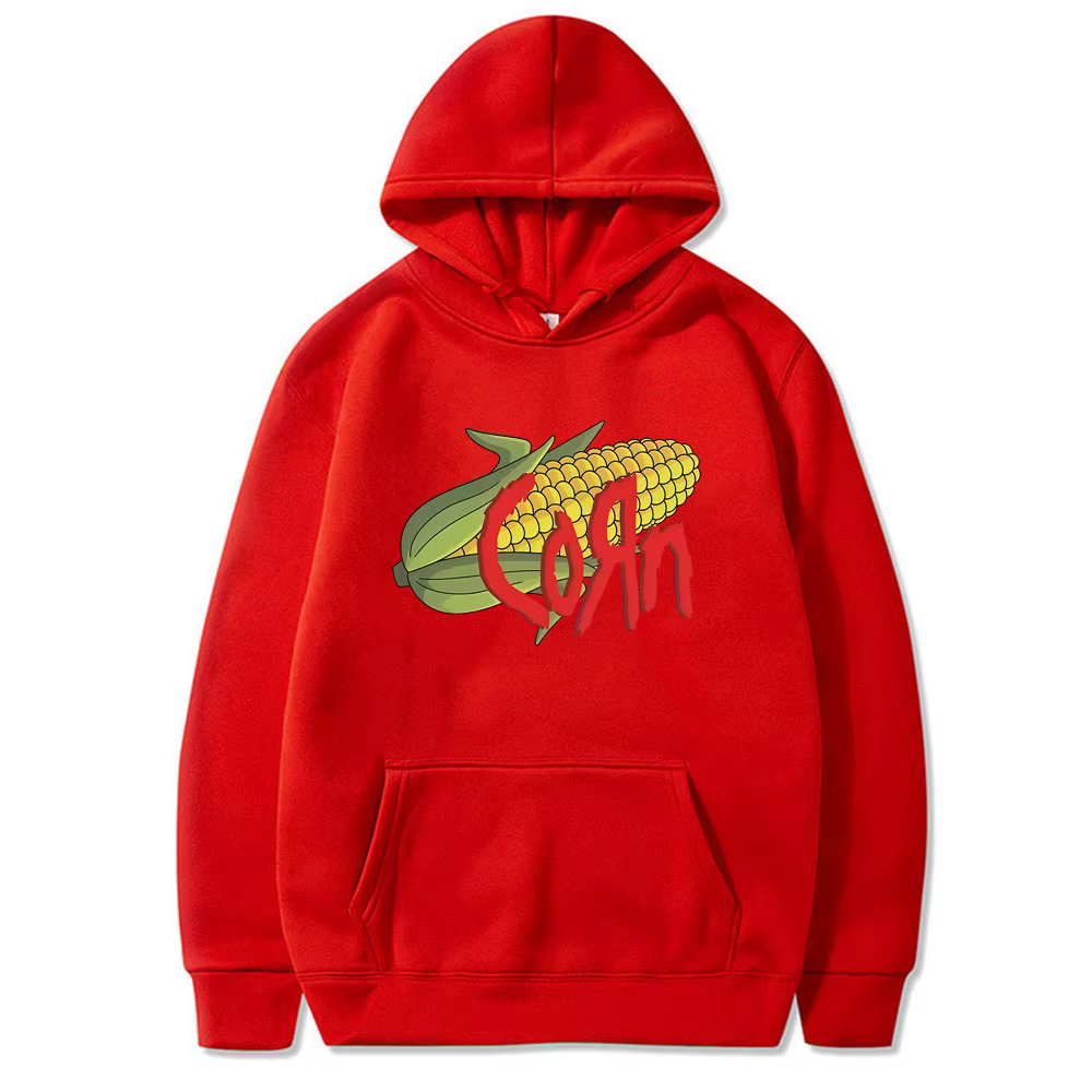Korn maïs drôle Meme graphique à capuche hommes femmes Vintage gothique Rock sweat homme décontracté