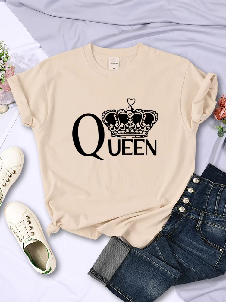 Queen'S grande couronne imprimé femmes t-shirts respirant été à manches courtes rue Hip Hop t-shirt 