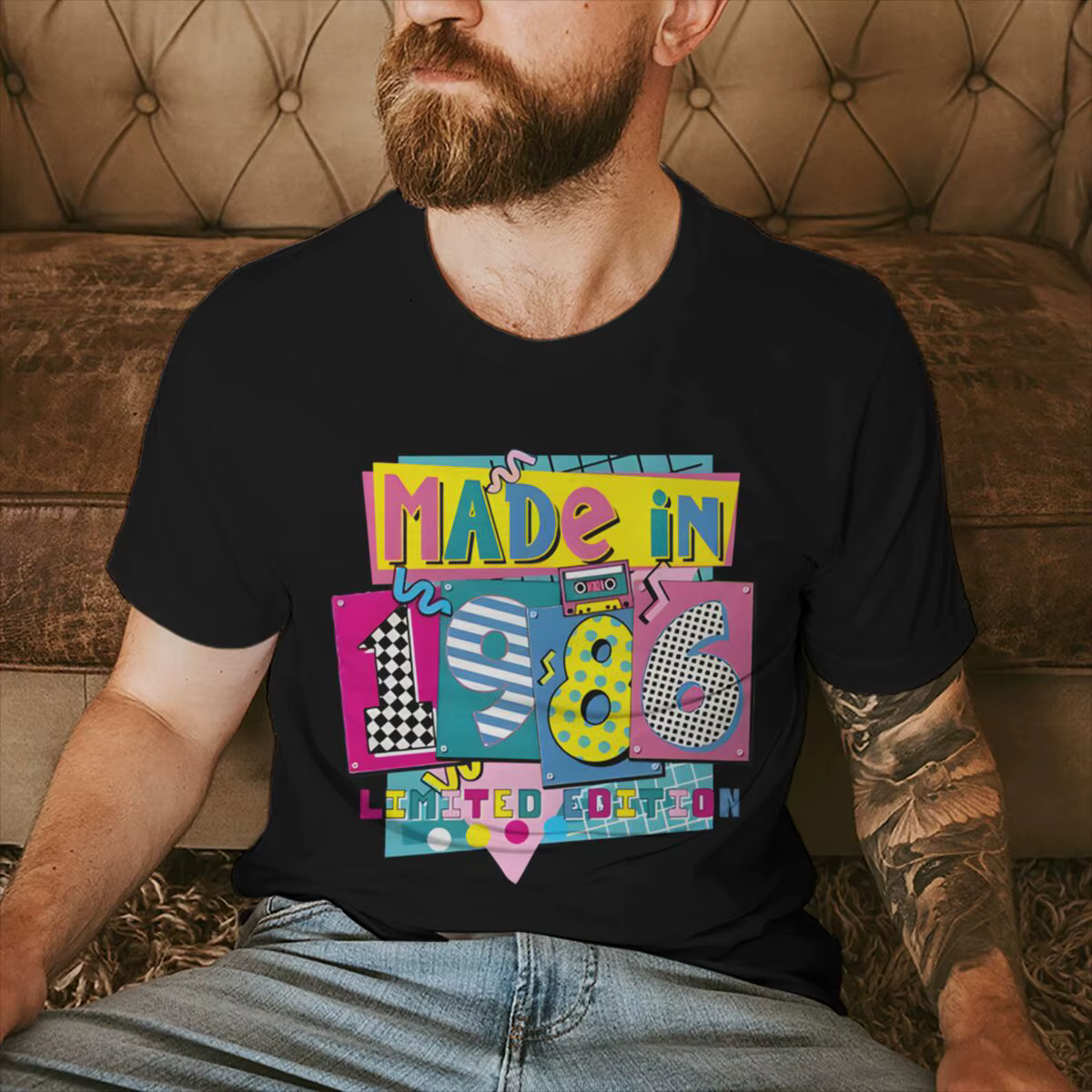 40e anniversaire t-shirt Vintage 1986 imprimé Streetwear parfait anniversaire 1986 cadeau pour homme