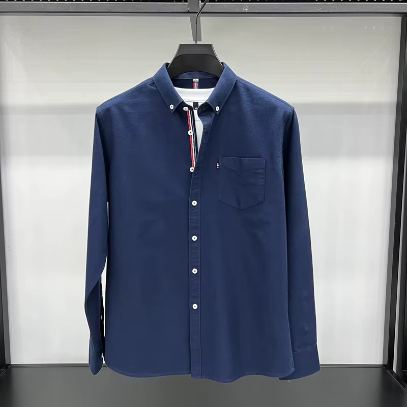 Chemise à manches longues pour hommes, 100% coton, marque de styliste, mode Business, confortable et