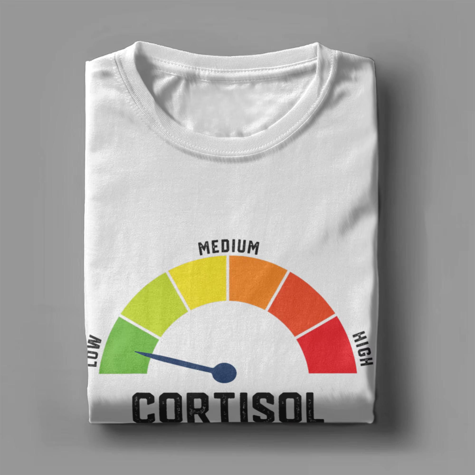 Cool Low Cortisol Levels v Meme T-Shirts pour hommes, col rond, en pur coton, à manches courtes, vêt